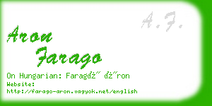 aron farago business card