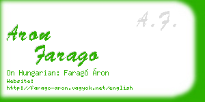 aron farago business card